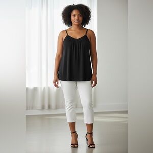 Penningtons, Plus Size Black Flowy Cami Top, 2X